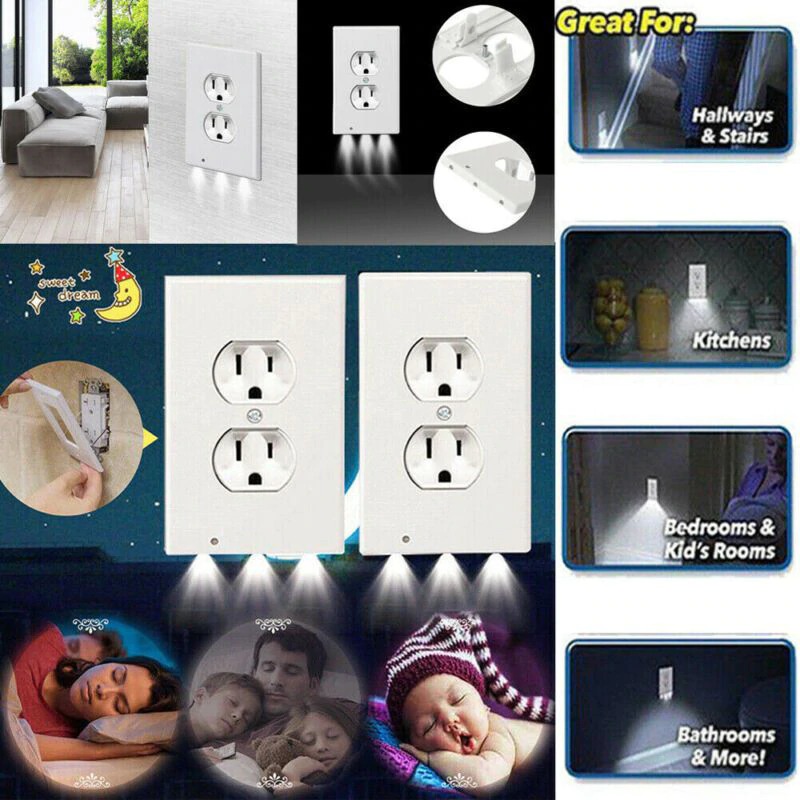 (New Year Promotion- SAVE 50% OFF) Outlet Wall Plate With Led -Buy 6 Free Shipping