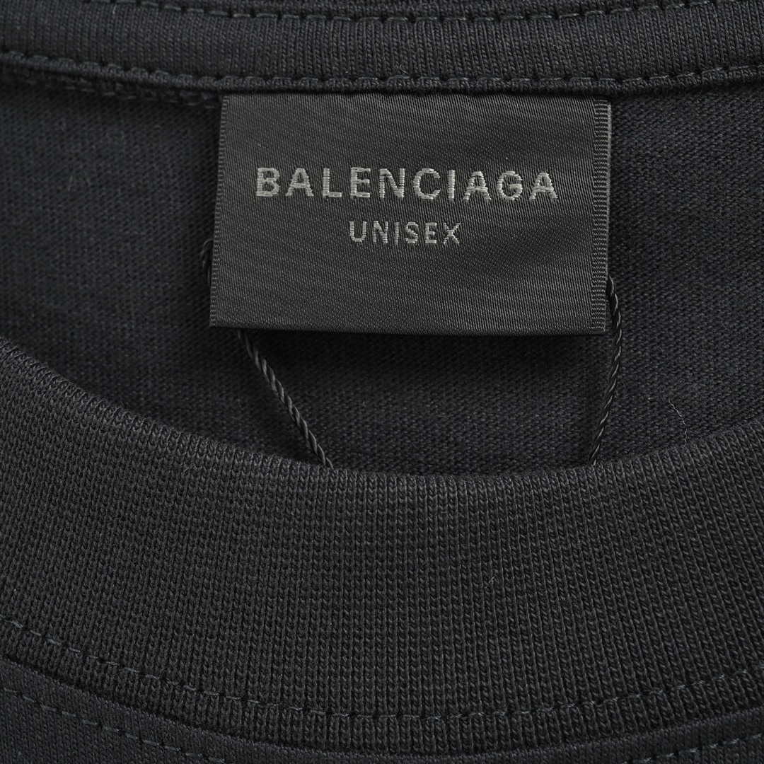 Balenciaga 24ss holiday style back letter print short sleeves