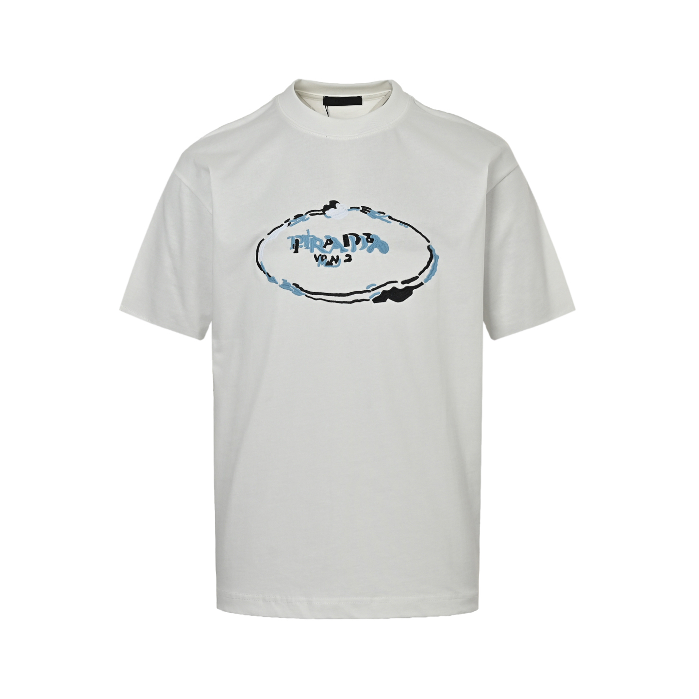 Prada 25ss overlapping logo embroidered short sleeves