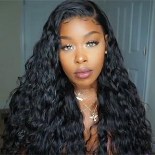 Luna A72 Layered Long Curly Lace Front Wig for African American