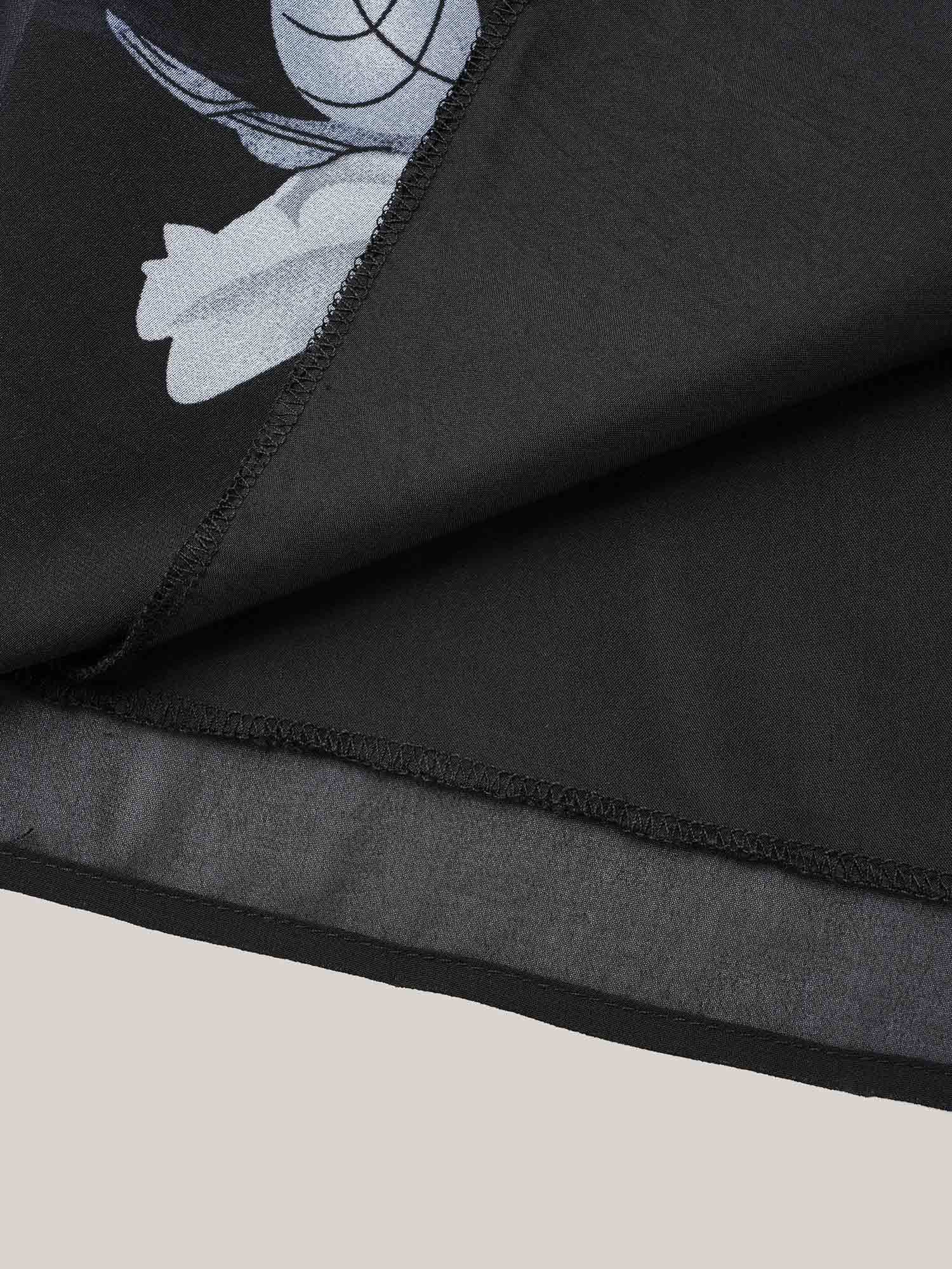 Chiffon Floral Round Neck Shirt