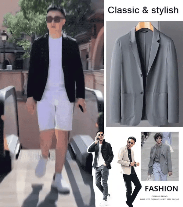 Men's Ice Silk Lightweight Suit Jacket