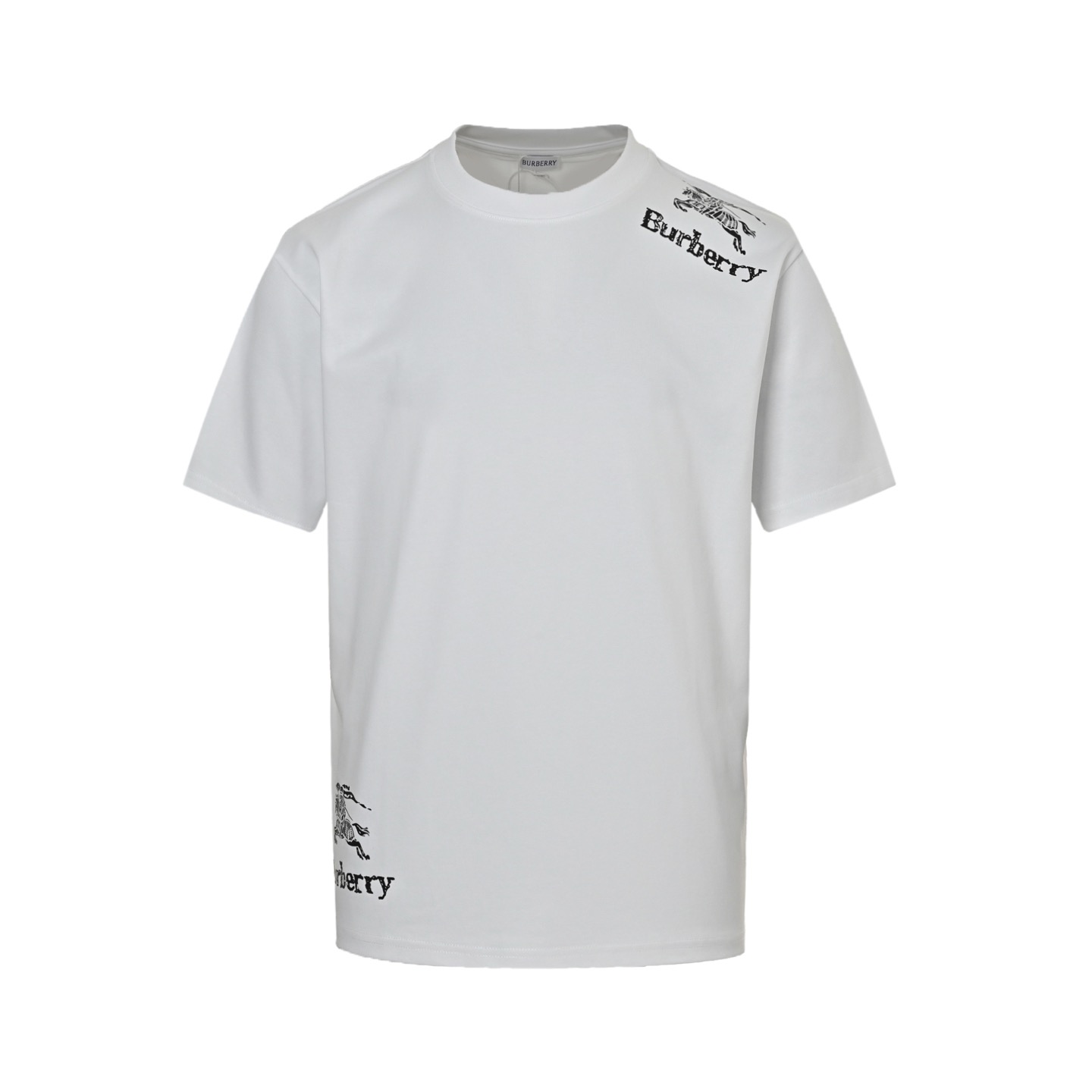 Burberry 25ss horse print short sleeves with shoulder hem