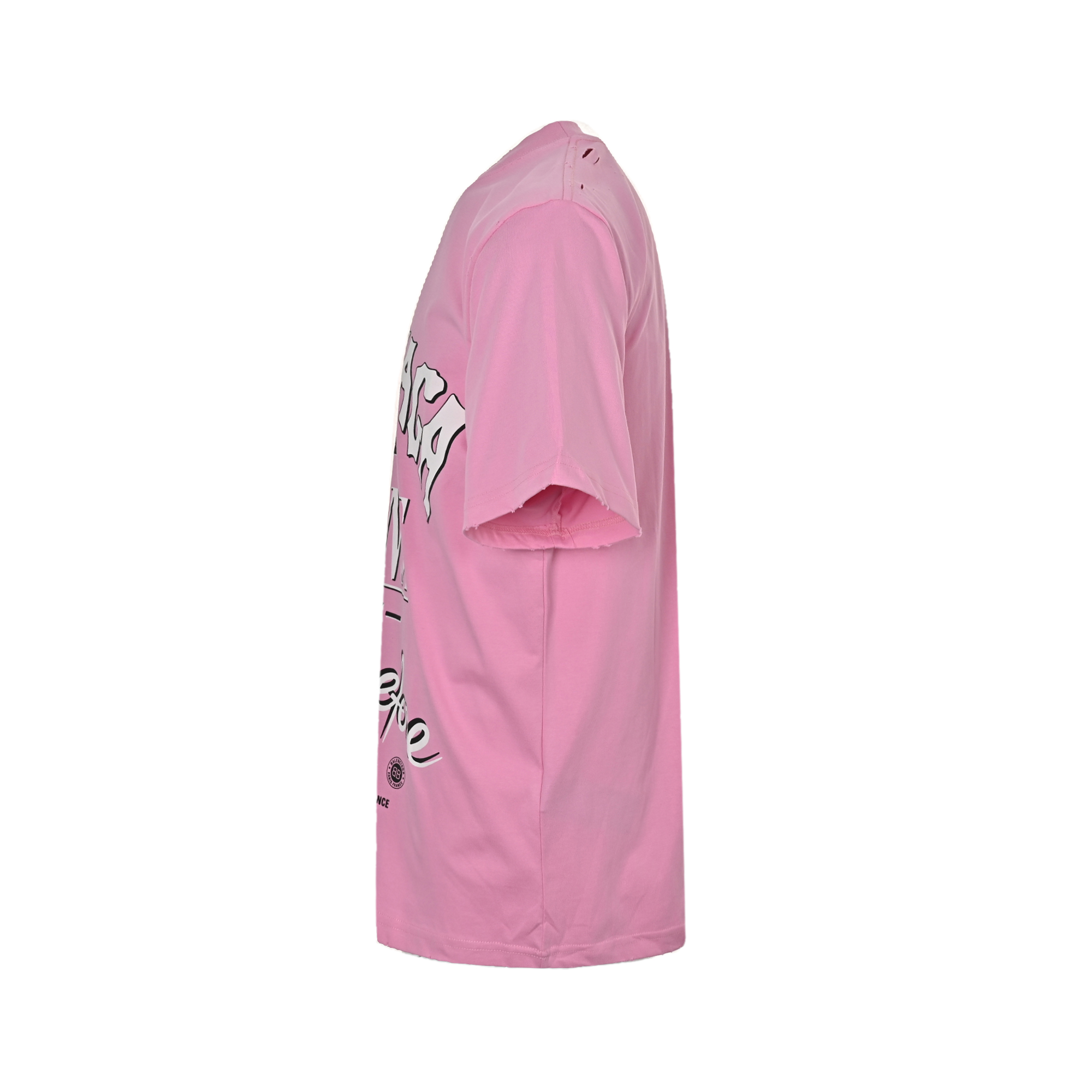 Balenciaga pink foam letter printing logo made of old short sleeves