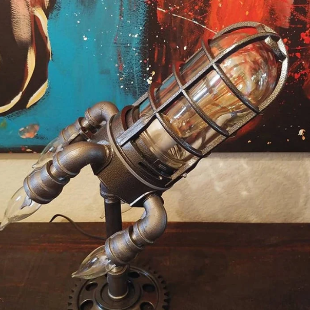 🚀Steampunk Rocket Lamp for Home Decoration