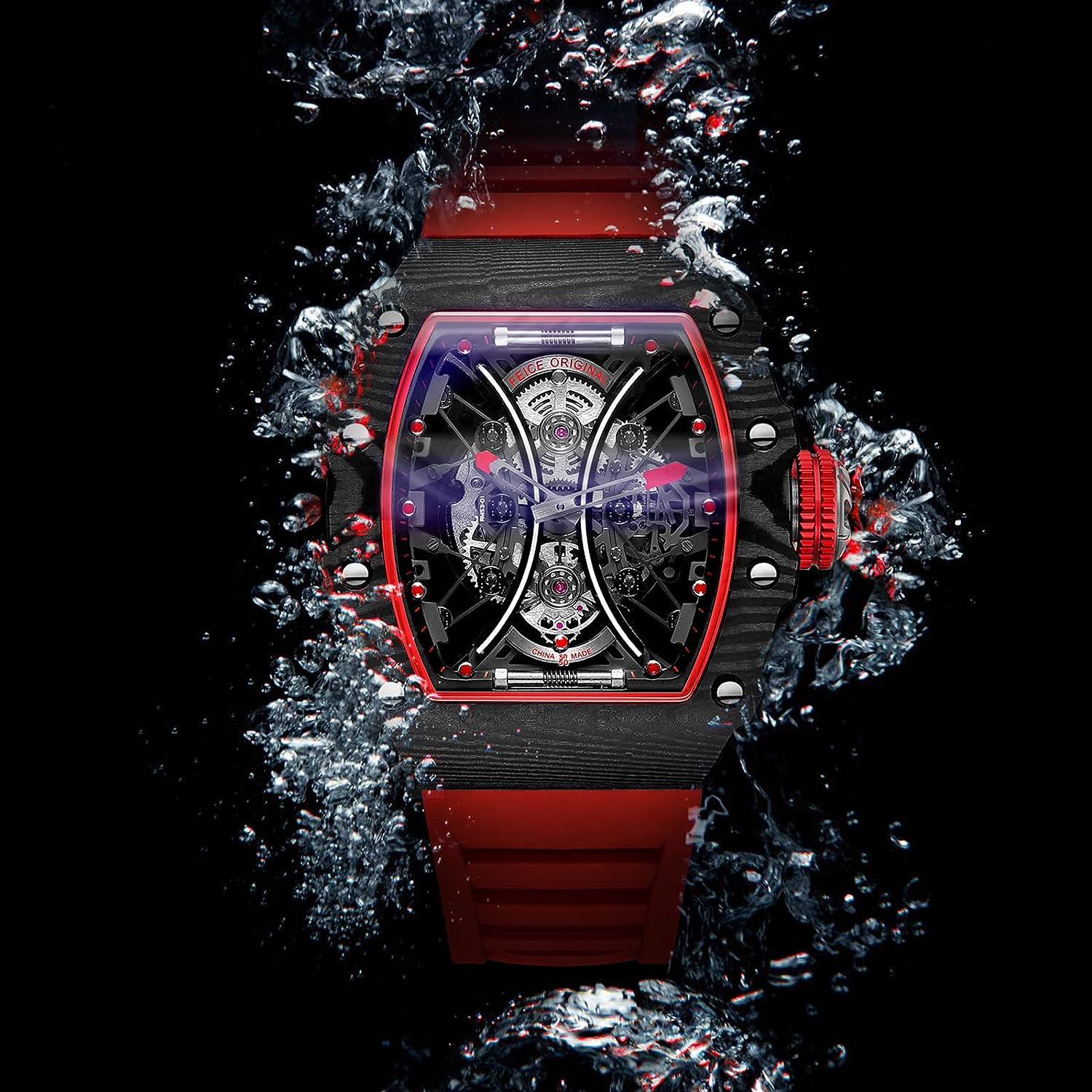 FM602 Automatic Watches Luxury Sapphire Mirror Skeleton Mechanical Wat
