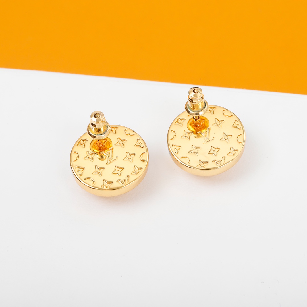 Louis Vuitton two tone earrings