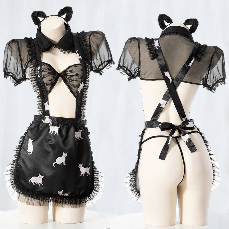 Sexy Cat Girl Maid Uniform Lingerie Dress