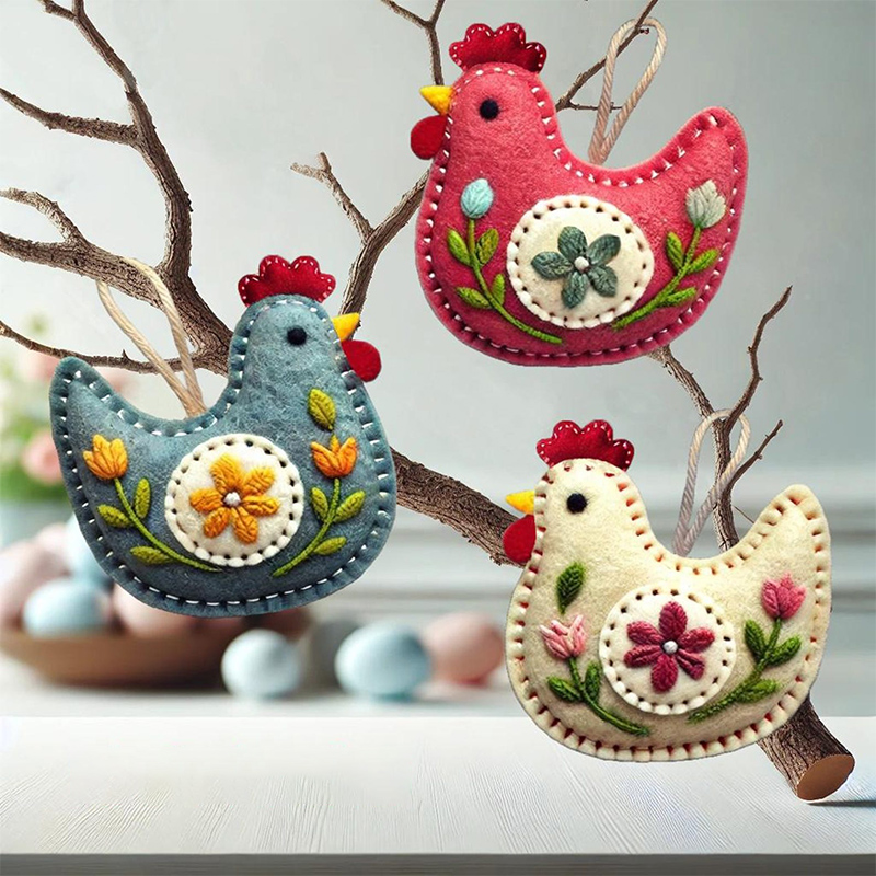 Felt Easter Hen Ornaments