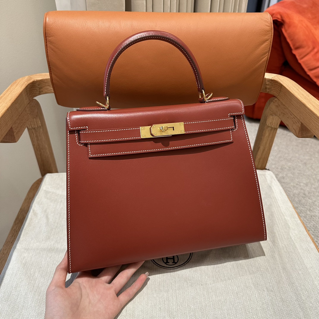 Hermès Kelly 36Brique Handbag (Handmade to Order)