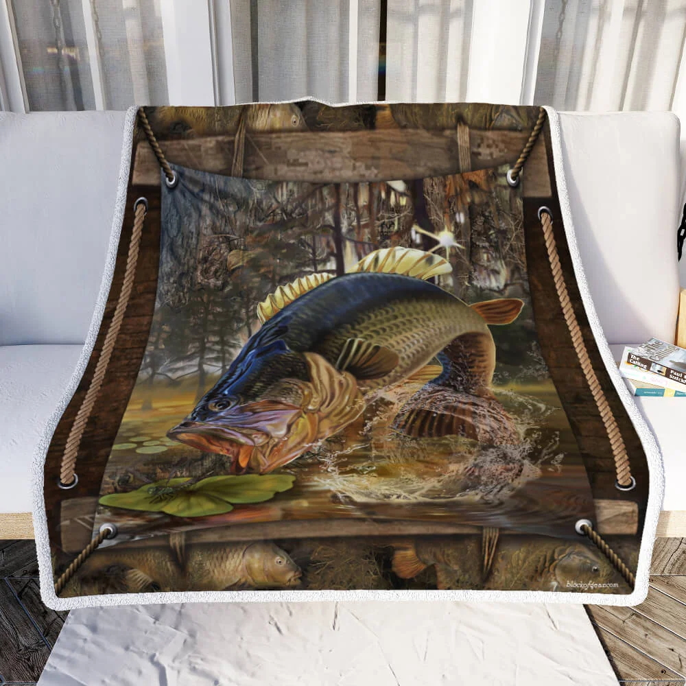 Largemouth Bass Fishing Sofa Throw Blanket