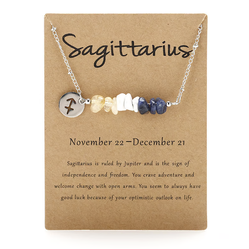Last Day 50%OFF- Handmade Natural Stone Zodiac Sign Necklace