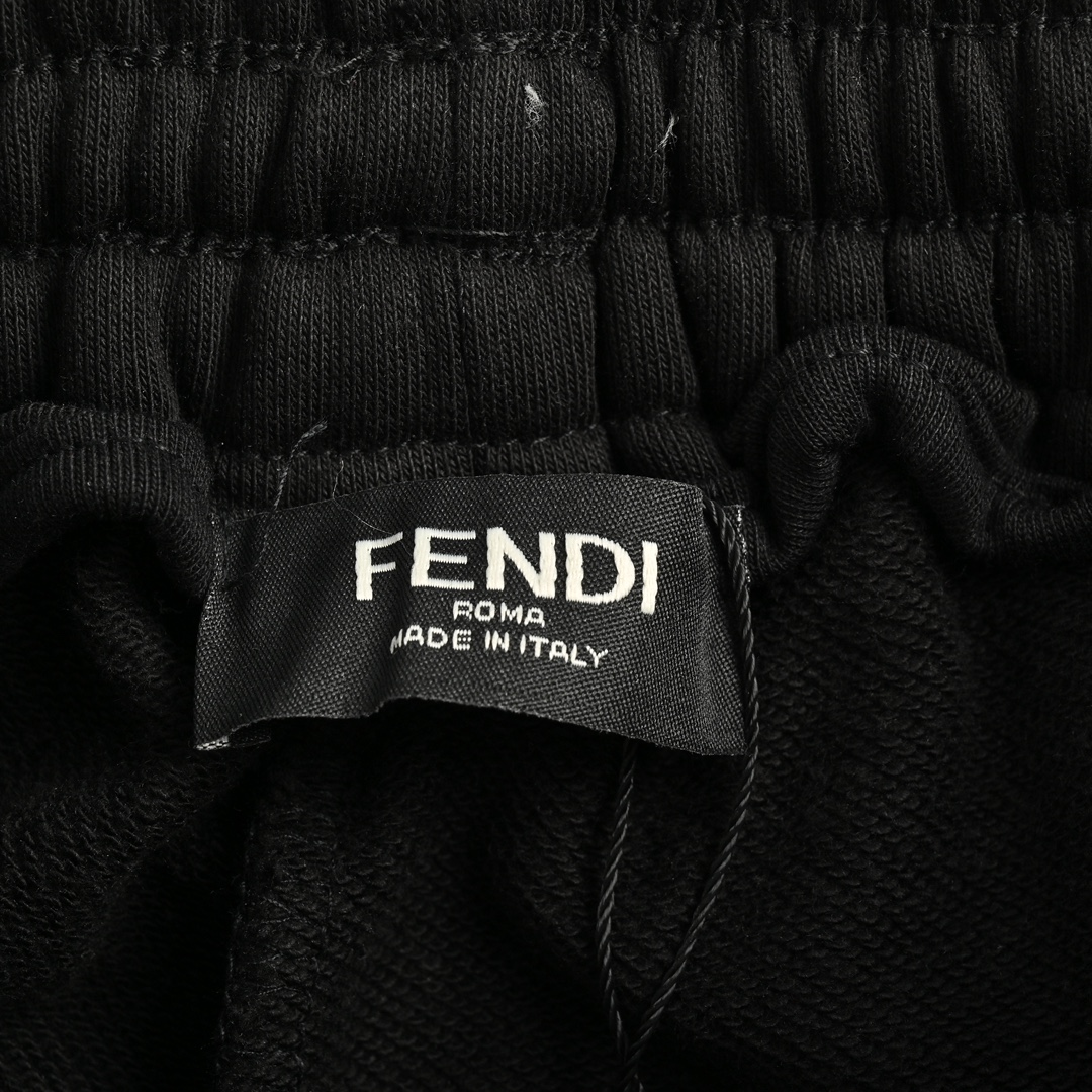 Fendi 24Fw embroidered eyes side webbing trousers