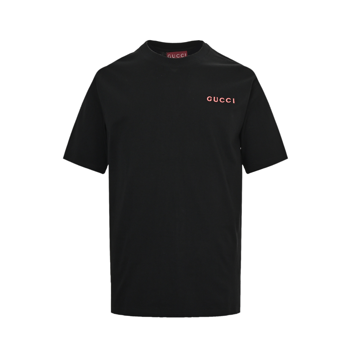 Gucci 25ss pink logo embroidered short sleeves