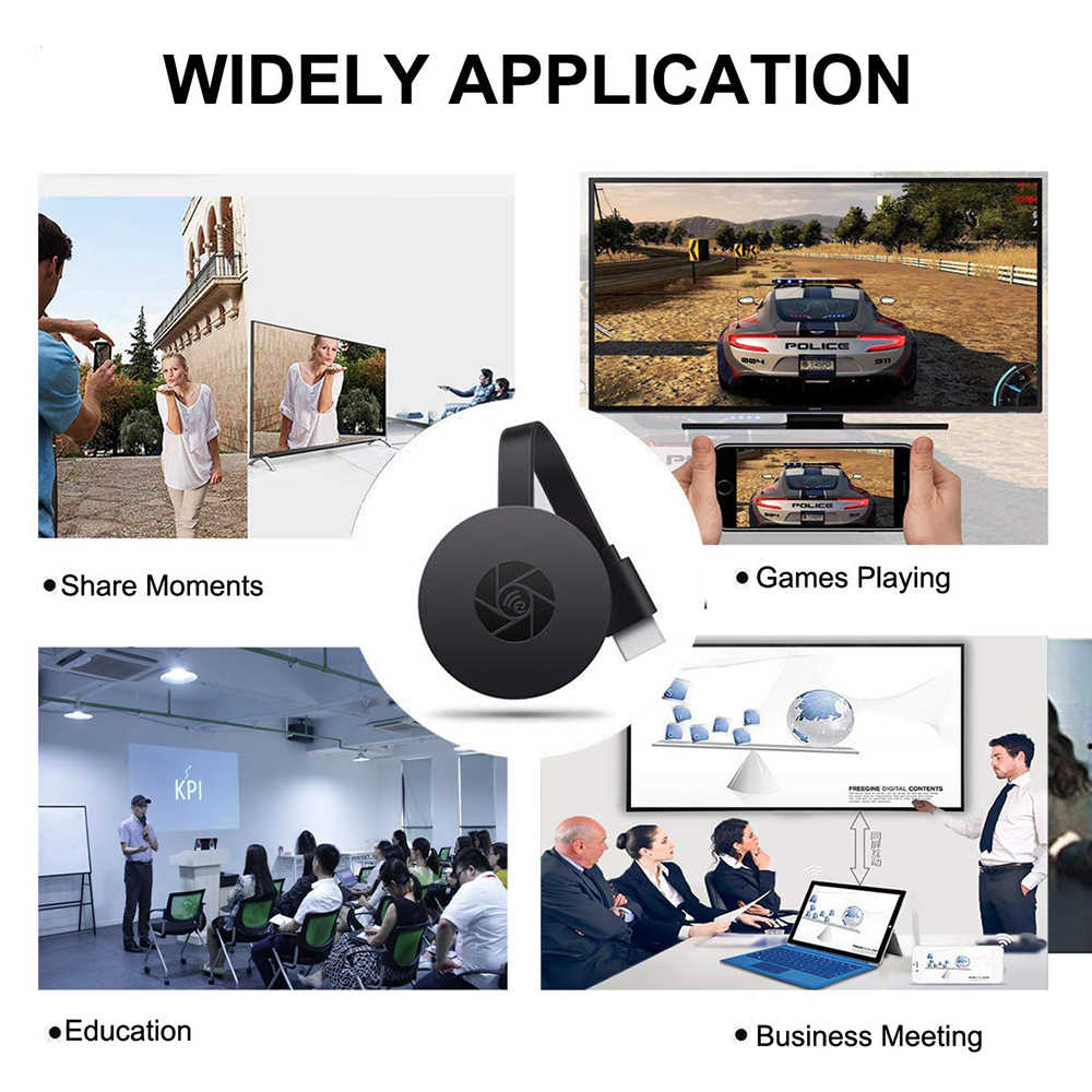 Wireless WiFi HDMI Dongle - 4K Ultra HD Mirroring Dongle Compatible with iOS/Android/Windows/MAC
