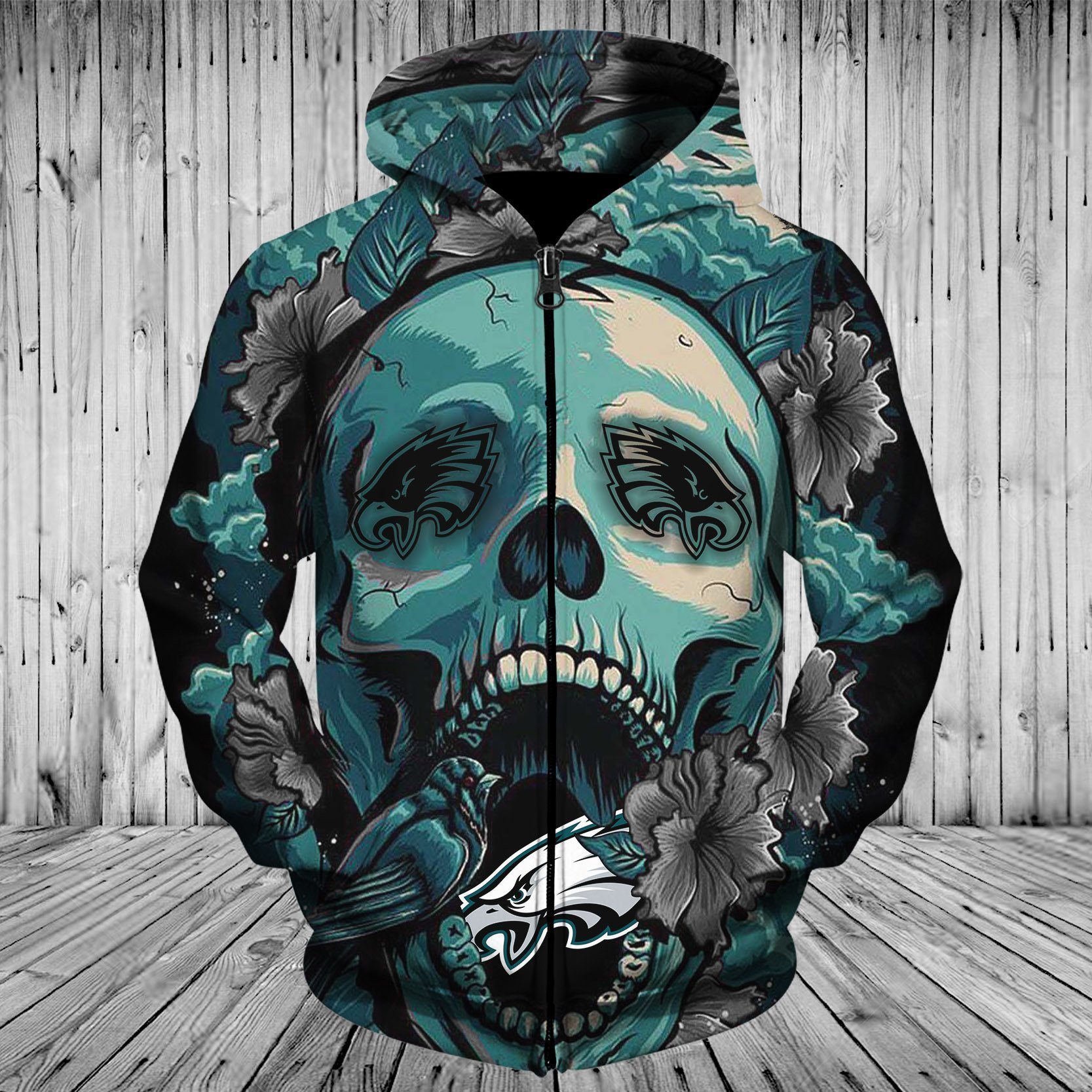 EAGLES HOODIE 3D FLOWER 25