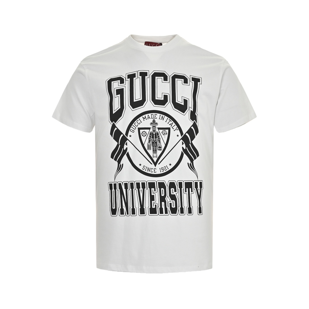 Gucci 24ss school emblem print short sleeves