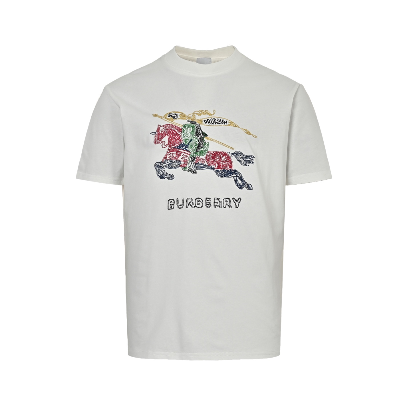 Burberry 25ss colorful embroidered horse knight short sleeve