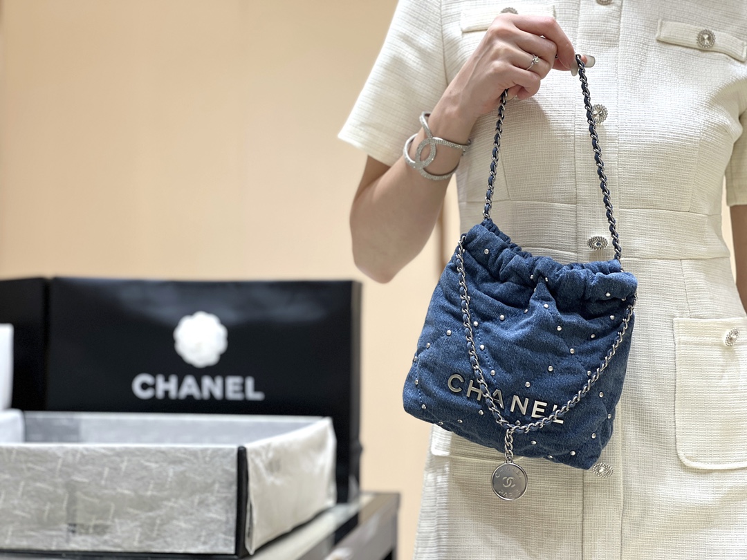 Chanel 24S Spring/Summer Collection Rivet Mini Denim Handbag AS3980 00118