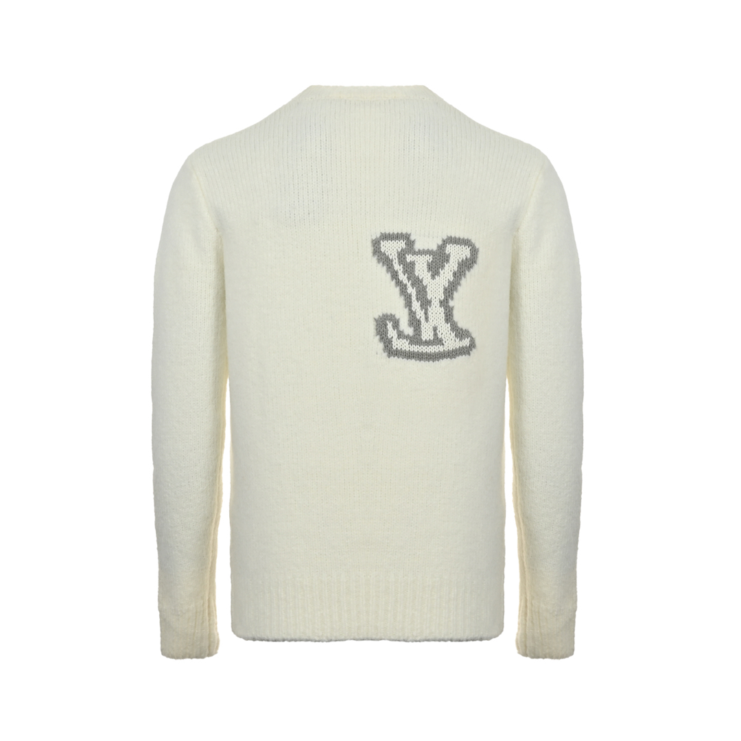 Louis Vuitton 24Fw mirrored logo jacquard sweater
