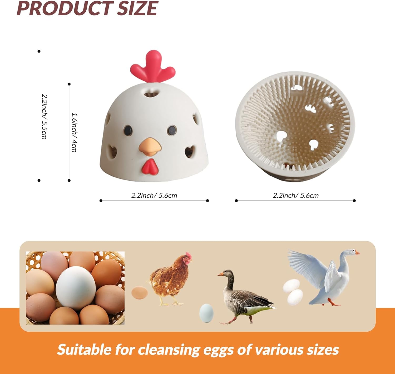 👍2024 New Arrival- 50% OFF💥Silicone Chicken Egg Cleaner for Fresh Eggs