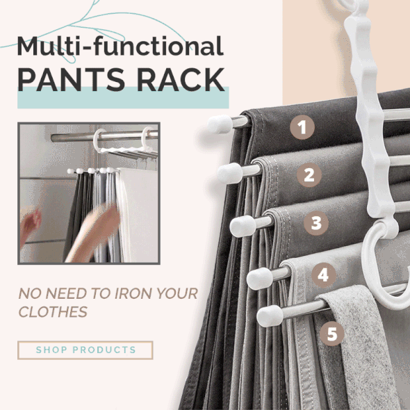 Multifunctional Stainless Steel Magic Pants Rack Multi-Layer Storage