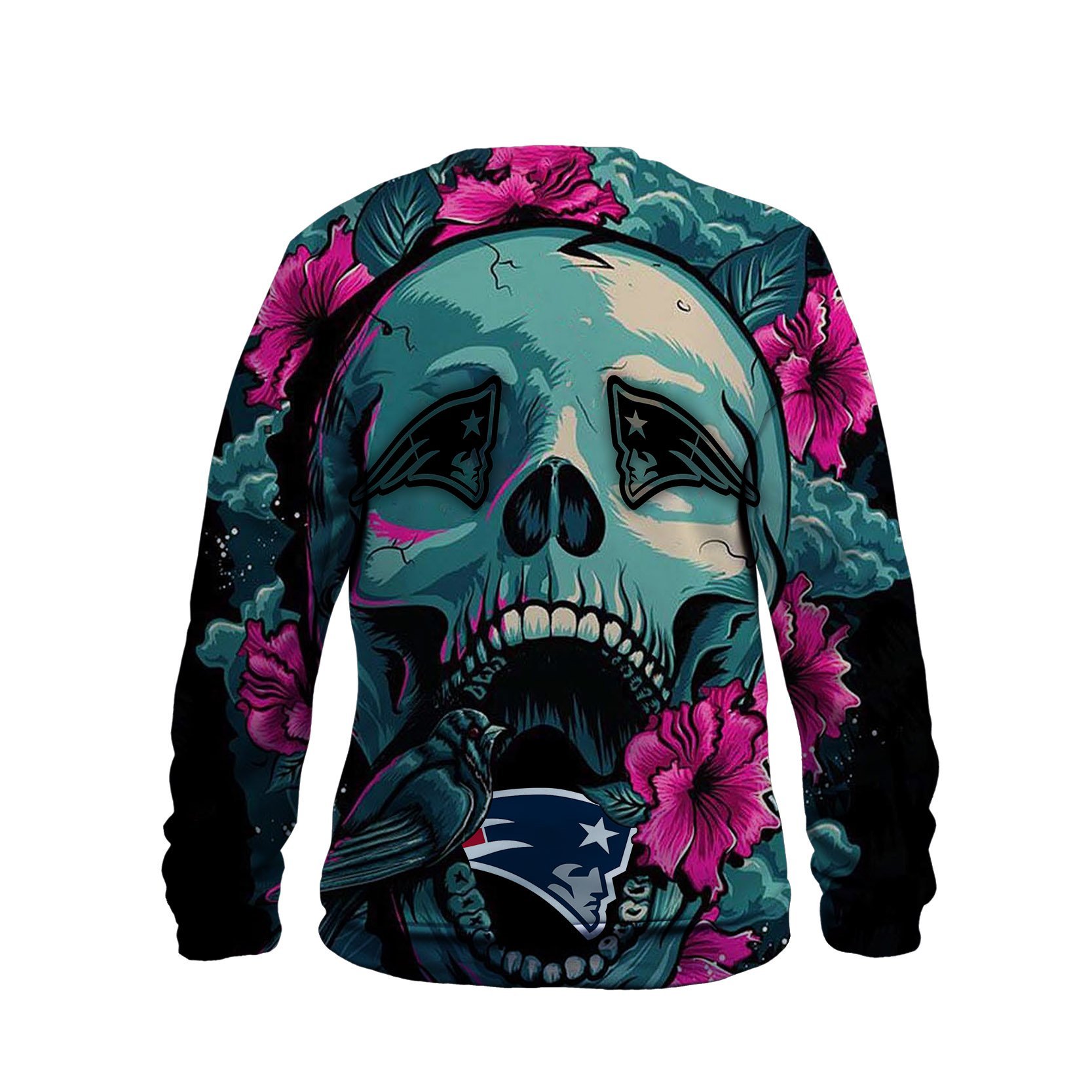 PATRIOTS 3D HOODIE SKULL FLOWER