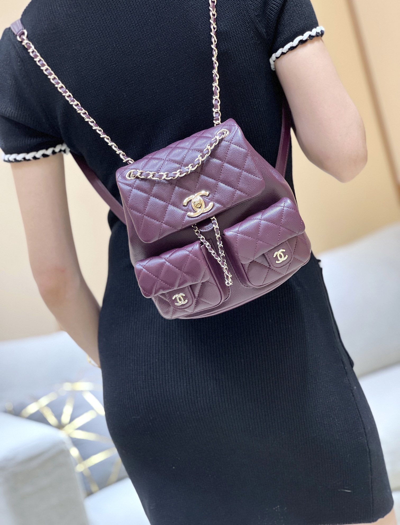 Chanel 24A duma double backpack 3860