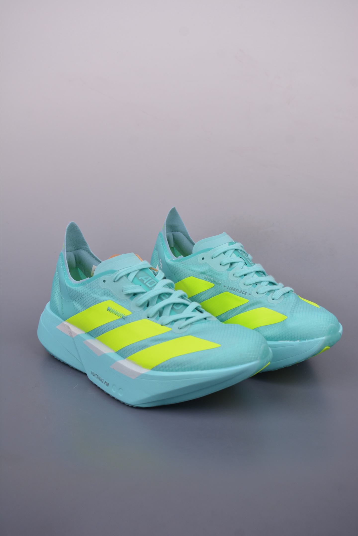 Adidas Adizero Adios Pro Evo 4 Running Shoes Network Light Blue Fluorescent Green JR1251