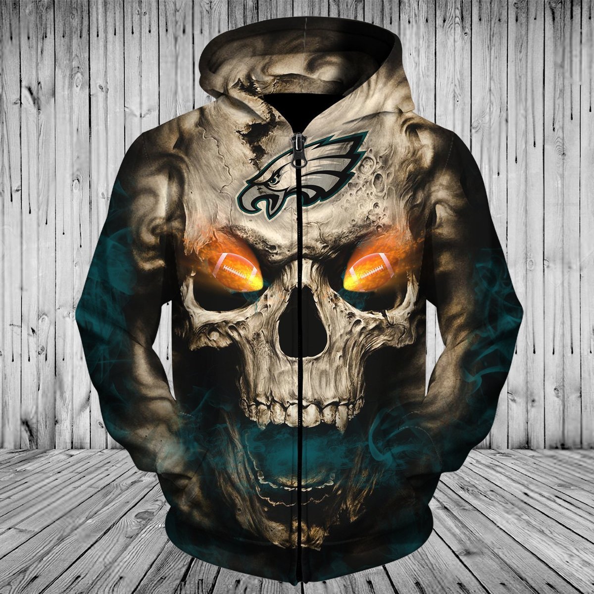 EAGLES HOODIE 3D SKULL7