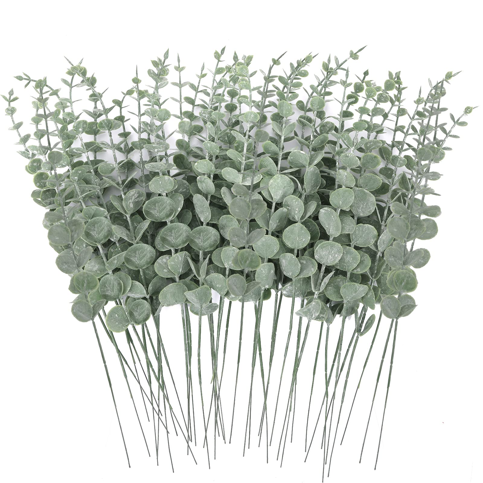 24pcs Eucalyptus Stems Artificial Eucalyptus Leaves