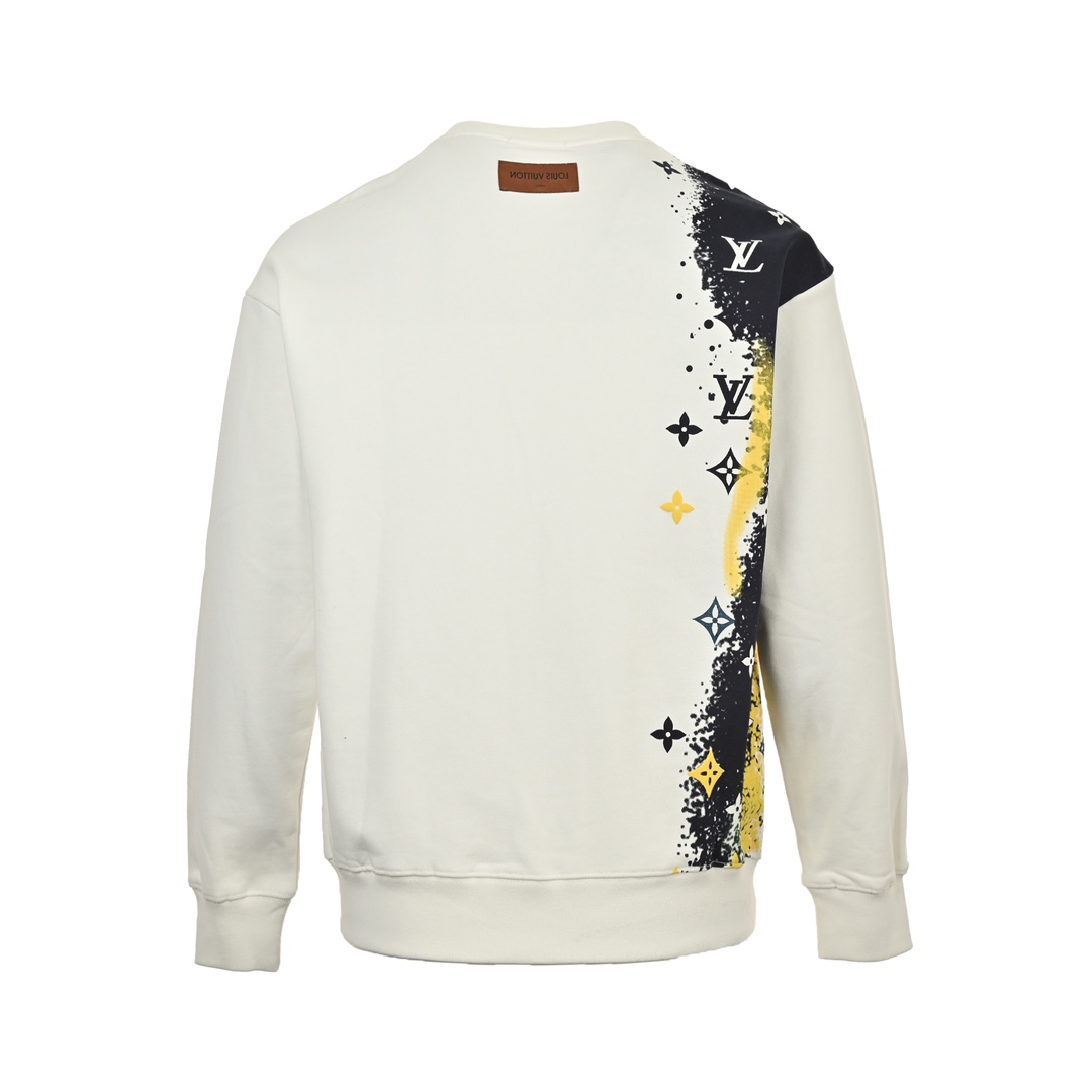 Louis Vuitton 24Fw Ink Splash Monochrome Print Crewneck Sweatshirt