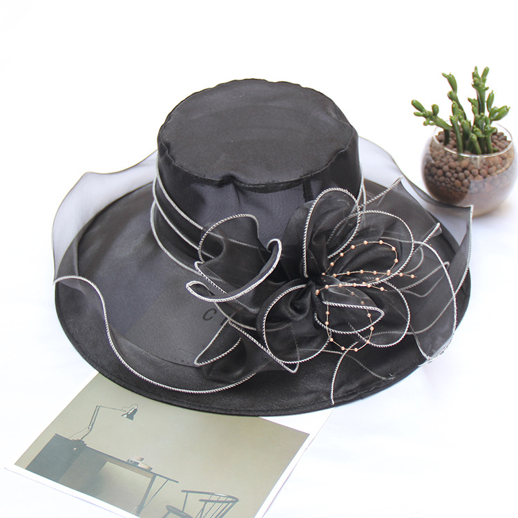 (🔥Last Day Promotion-SAVE 50% OFF)-Elegant Lady Wide Brim Flower Sun Hat - BUY 2 GET 10% OFF