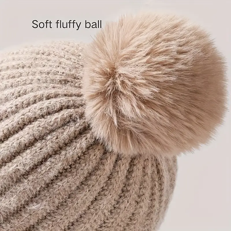 Warm Fleece Lined Knit Hat - Windproof, Thermal Insulation, Earflap Protection, Hooded Neck Gaiter, Breathable