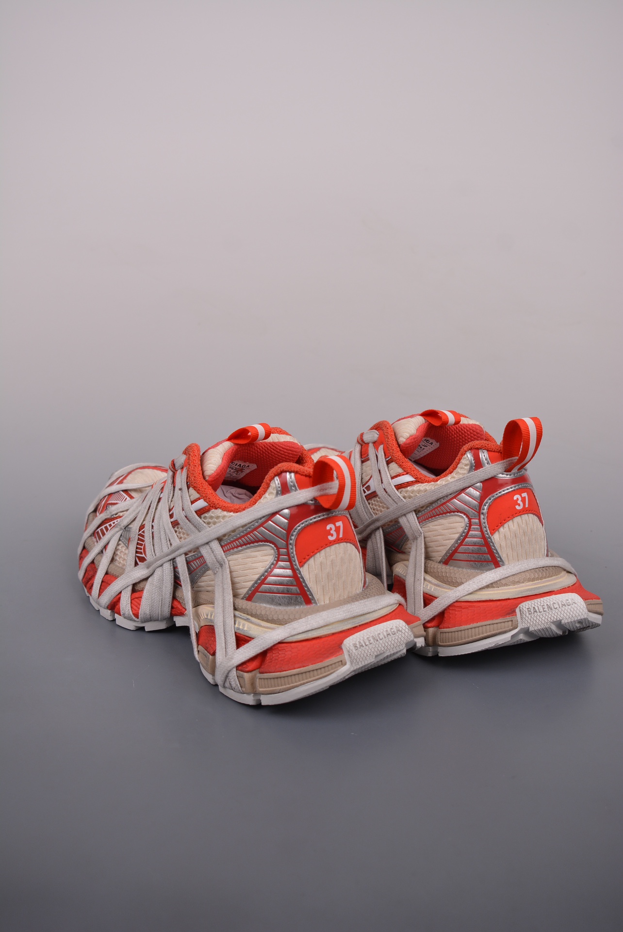 Balenciaga new 3XL lace-up trendy running shoes orange