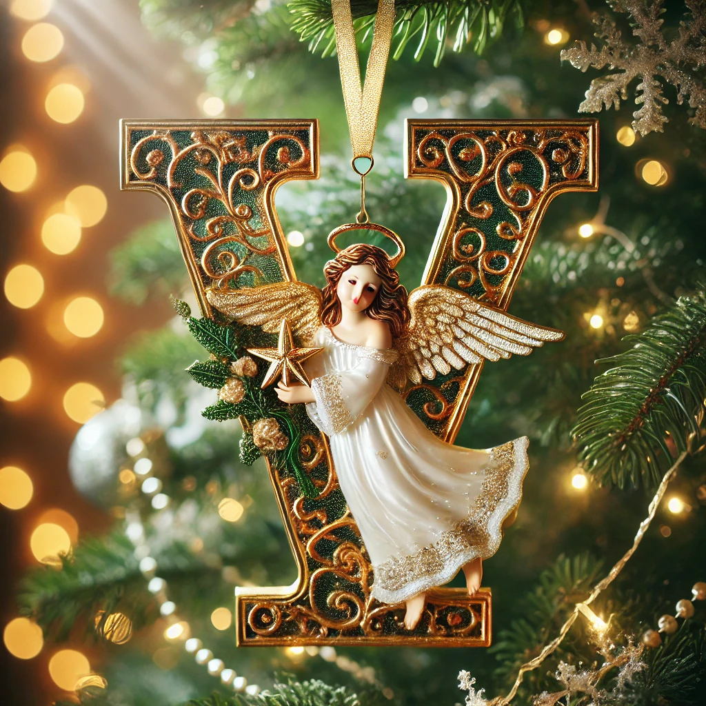 Angel Initial Christmas Ornaments