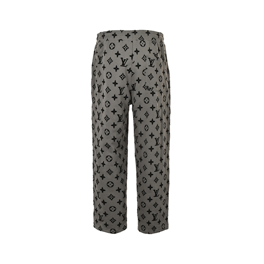 Louis Vuitton 24Fw all over monogram flocked print trousers