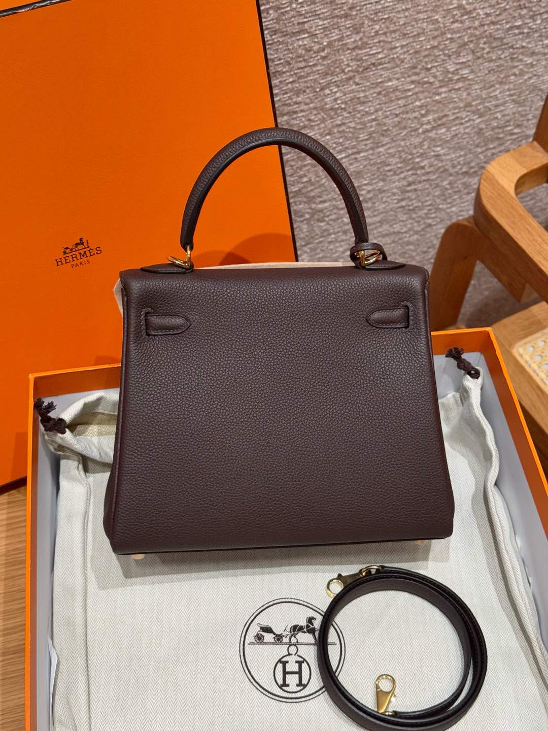 Hermes Kelly 0GRouge seller handbag (handmade custom)