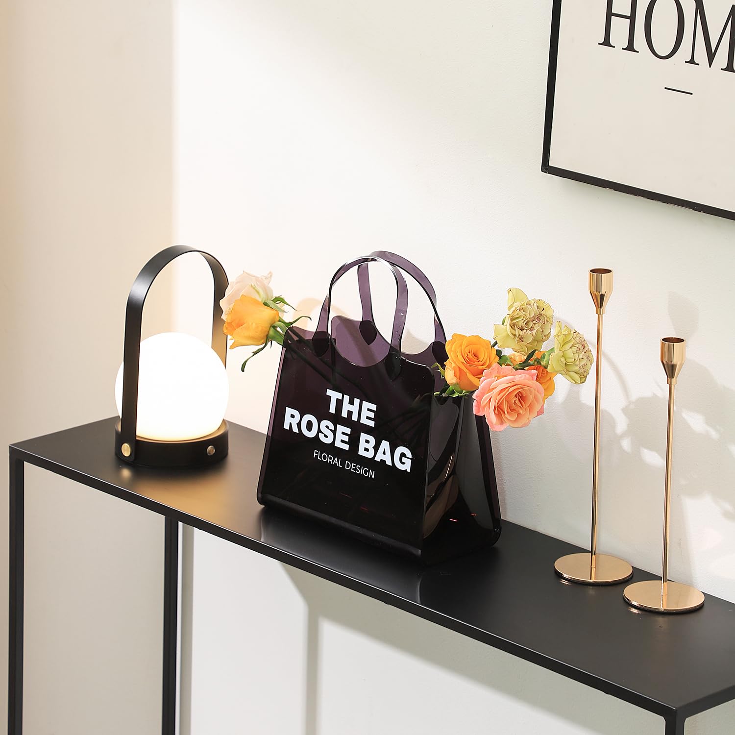 Aesthetic Vase for Flowers, Decorative Tote Bag Vase for Wedding, Living Room, Bedroom, Table, Office(Tote Bag)