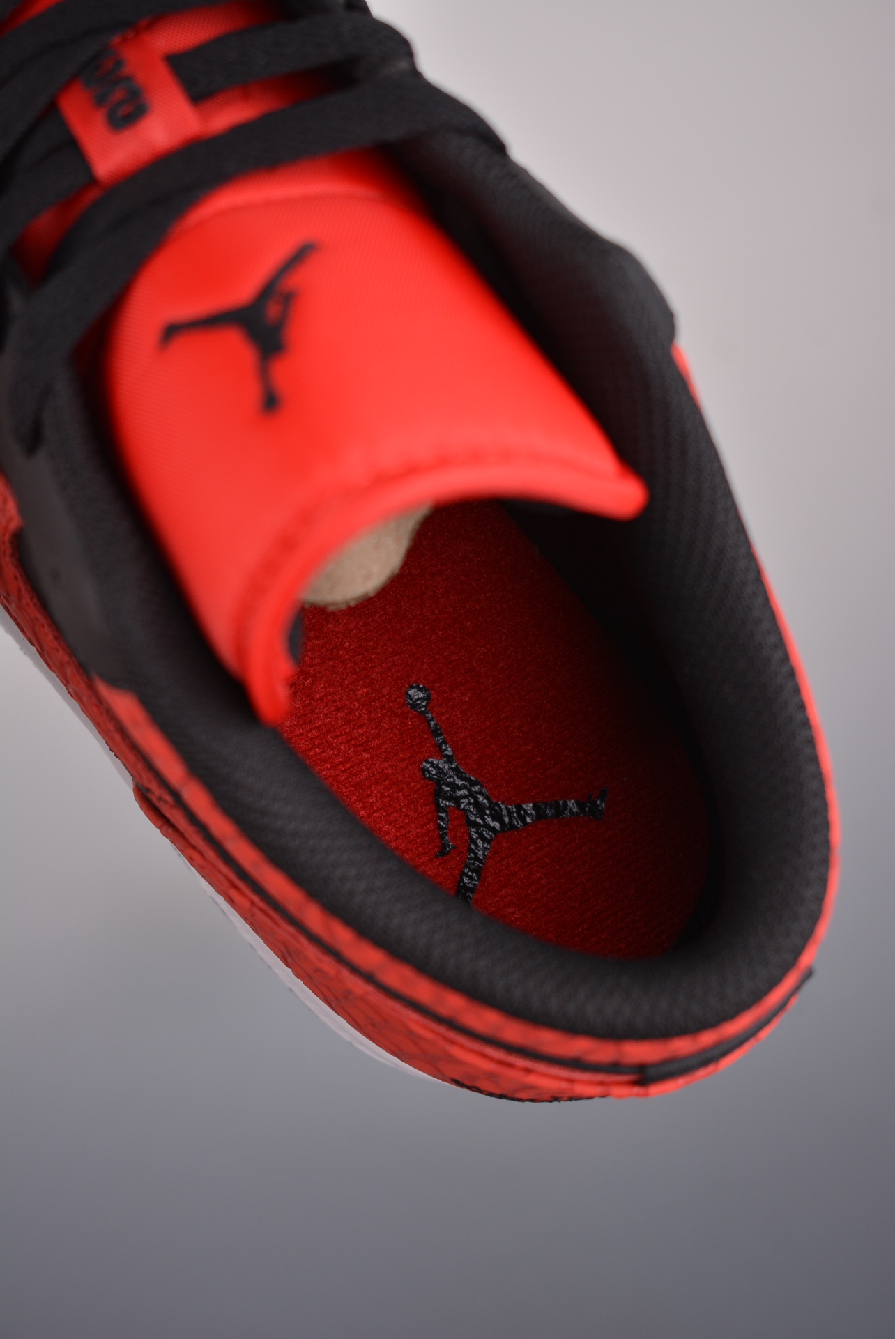 Air Jordan 1 Low Black and Red Cracked 553558-013