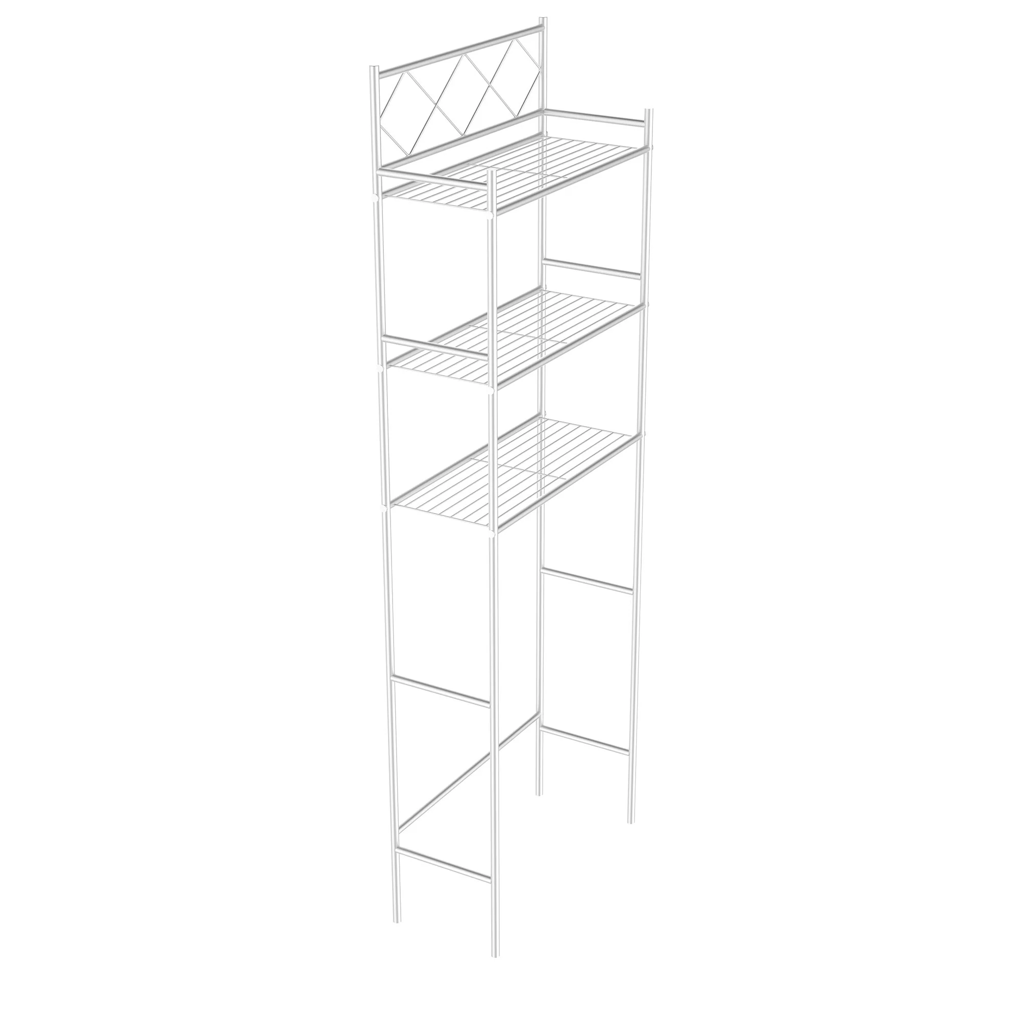 All For You 3 Tier Metal Bathroom Space Saver with Powder Coating, 65x23.5x9.75 Inches