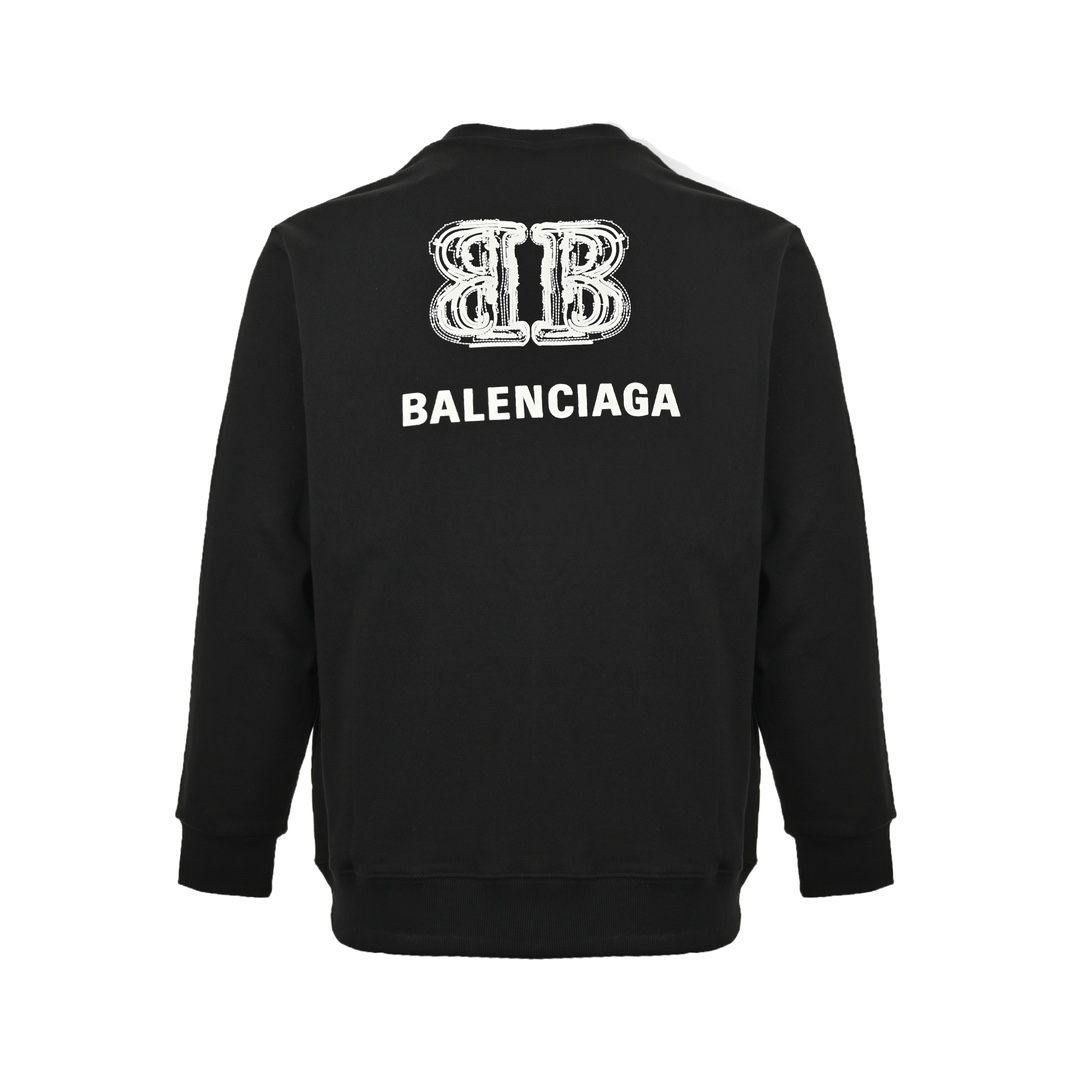 Balenciaga 24Fw double B letter print crew neck sweatshirt