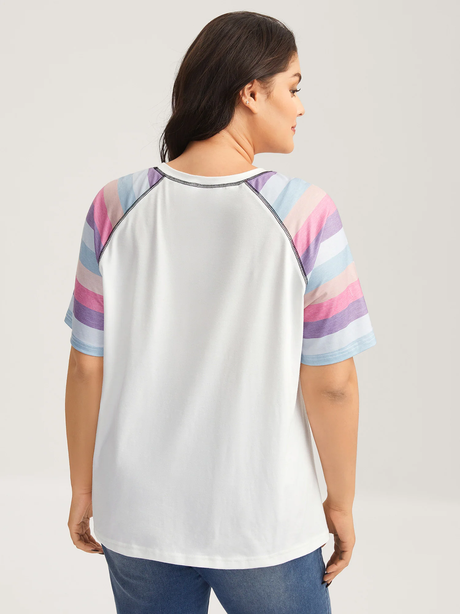 Colorful Stripes Raglan Sleeve T-Shirt