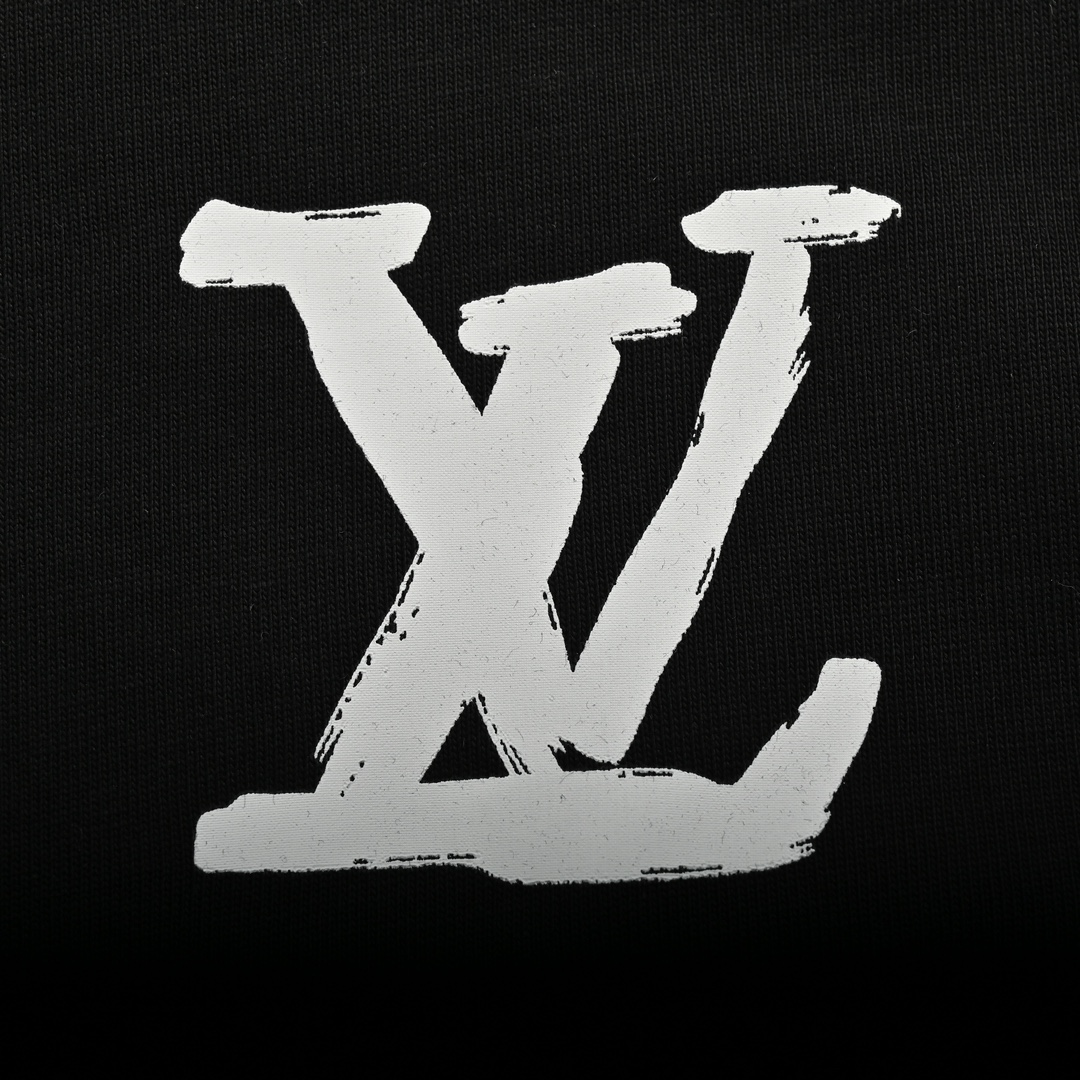 Louis Vuitton 24ss hand-painted large letter logo short sleeve