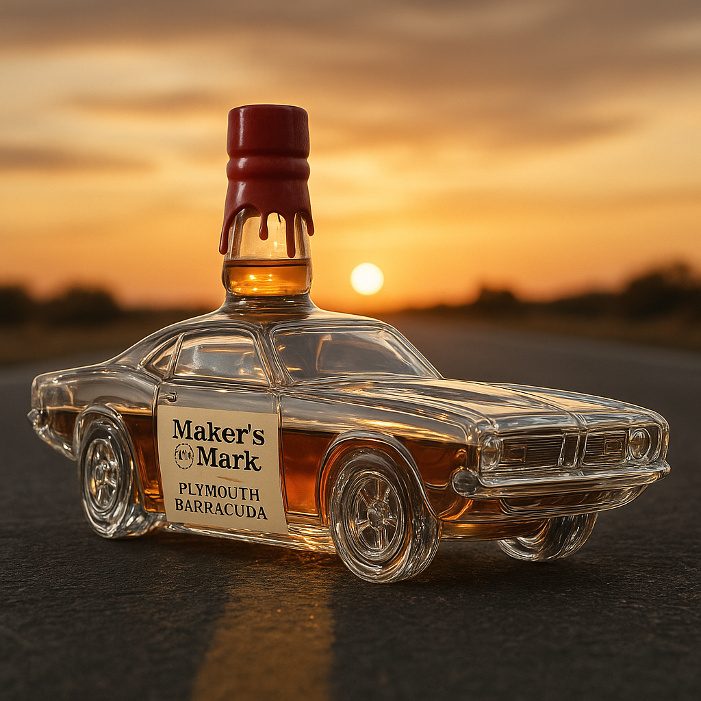 Plymouth Barracuda Whiskey Bottle