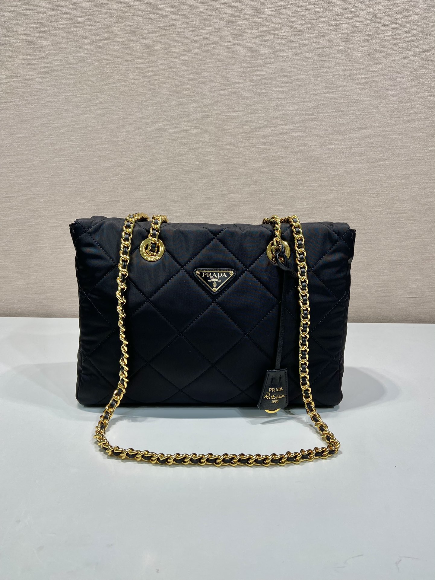 Prada Vintage Chain Diamond Hobo Bag 1BG529
