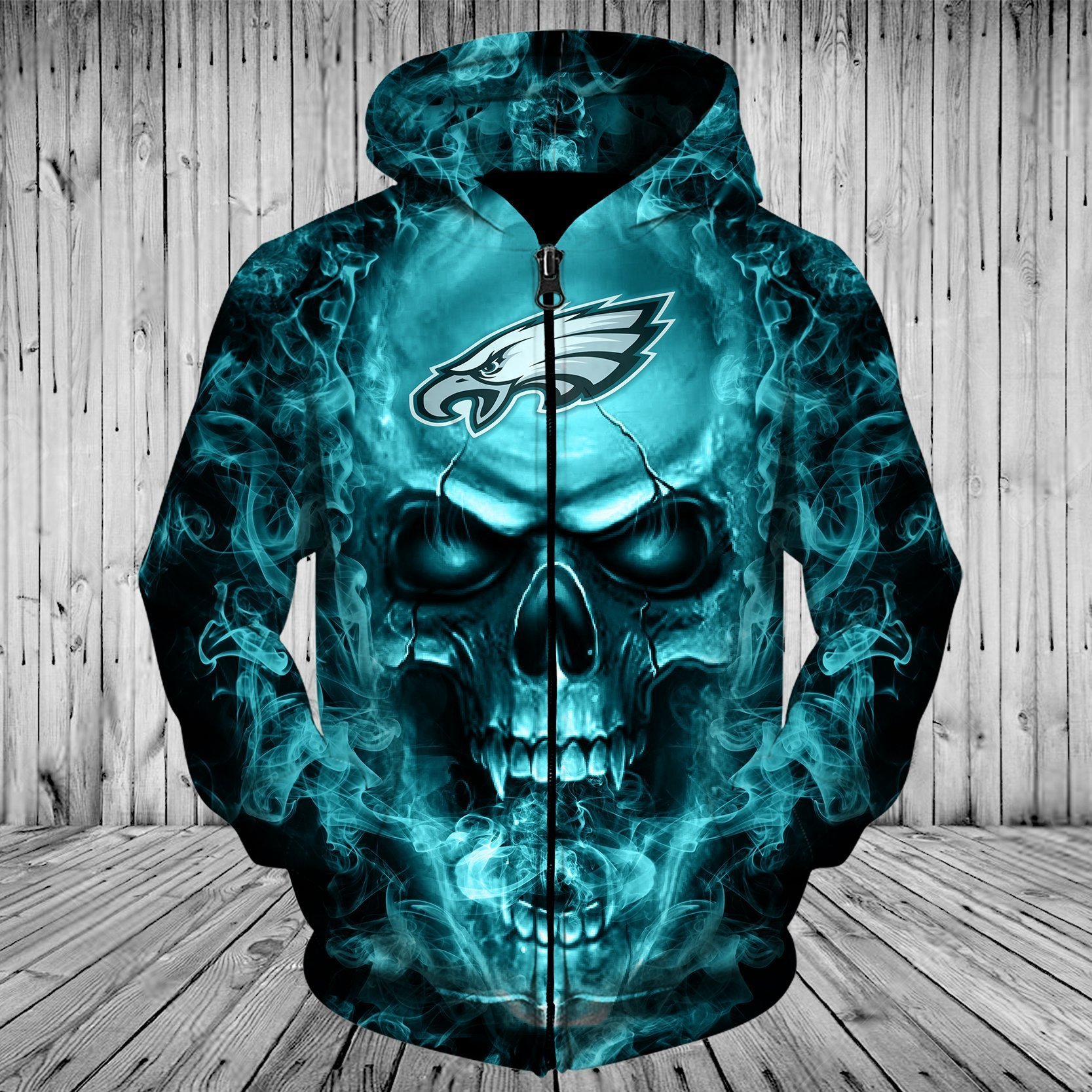 EAGLES HOODIE 3D SKULL 85