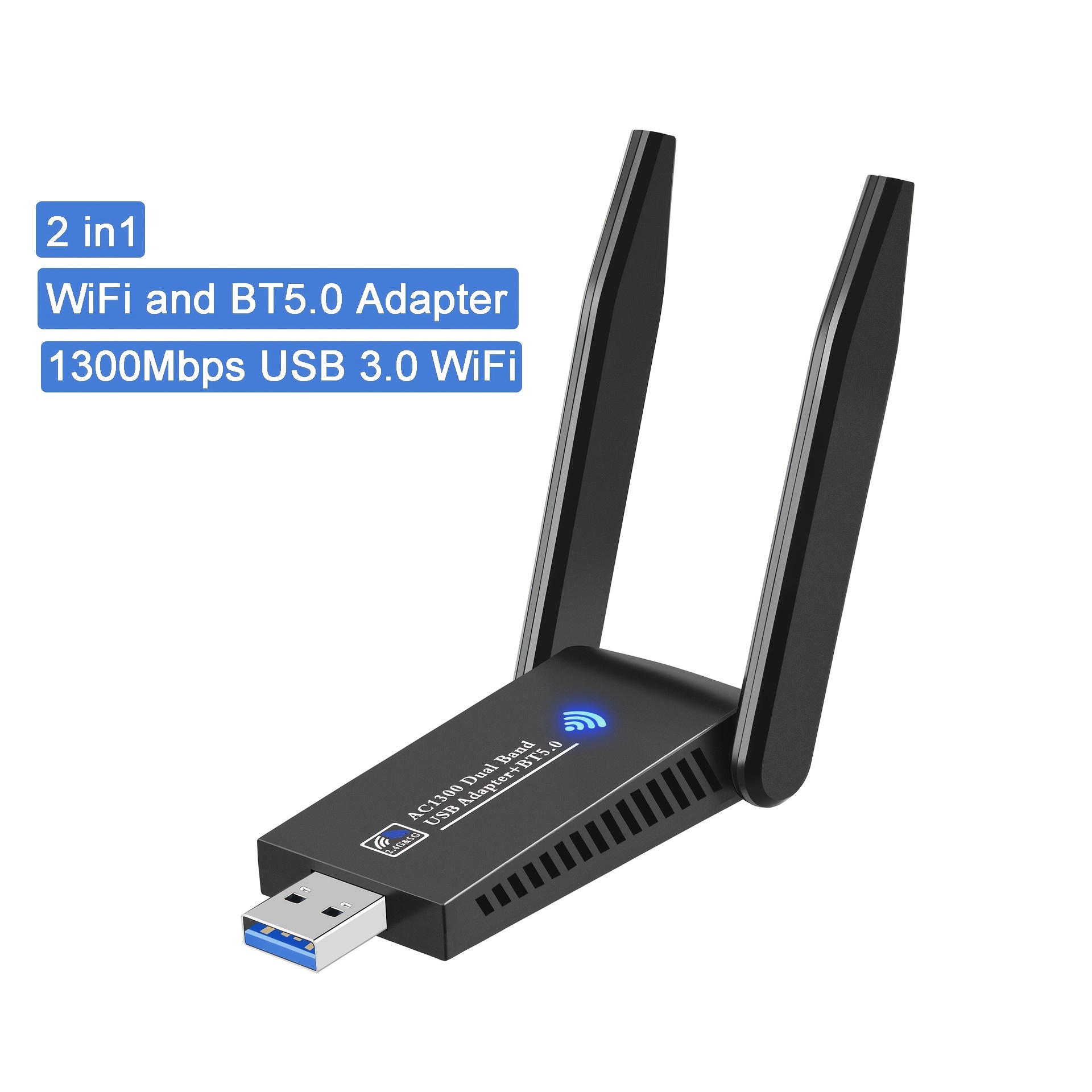 1300Mbps USB 3.0 WiFi Wireless 5.0 Adapter 2in1 Dongle Dual Band 2.4G&5GHz WiFi 5 Network Wireless Wlan Receiver DRIVER FREE