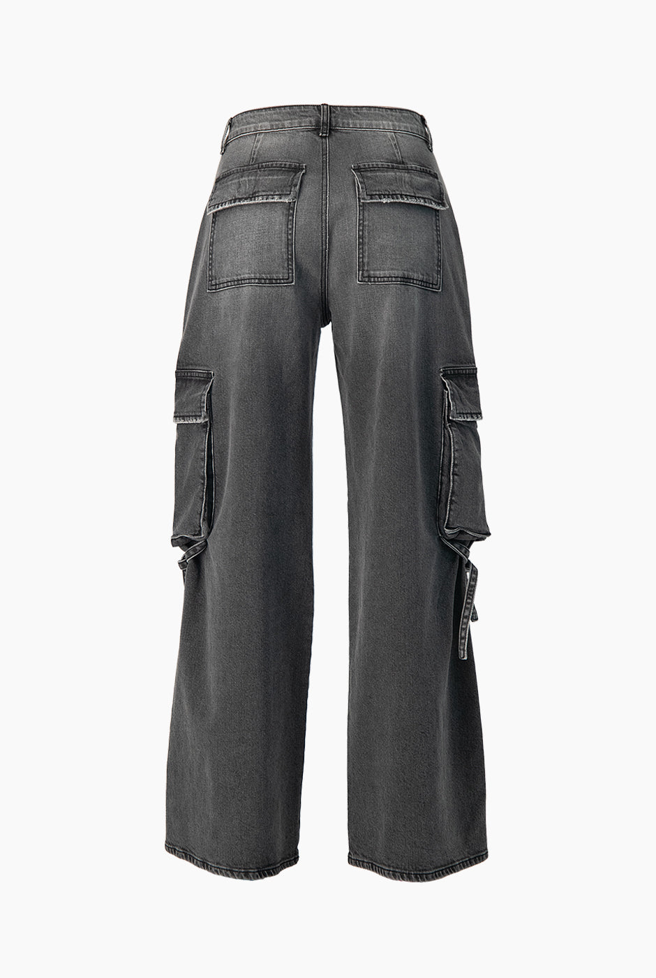 Jeans cargo negro de pierna amplia