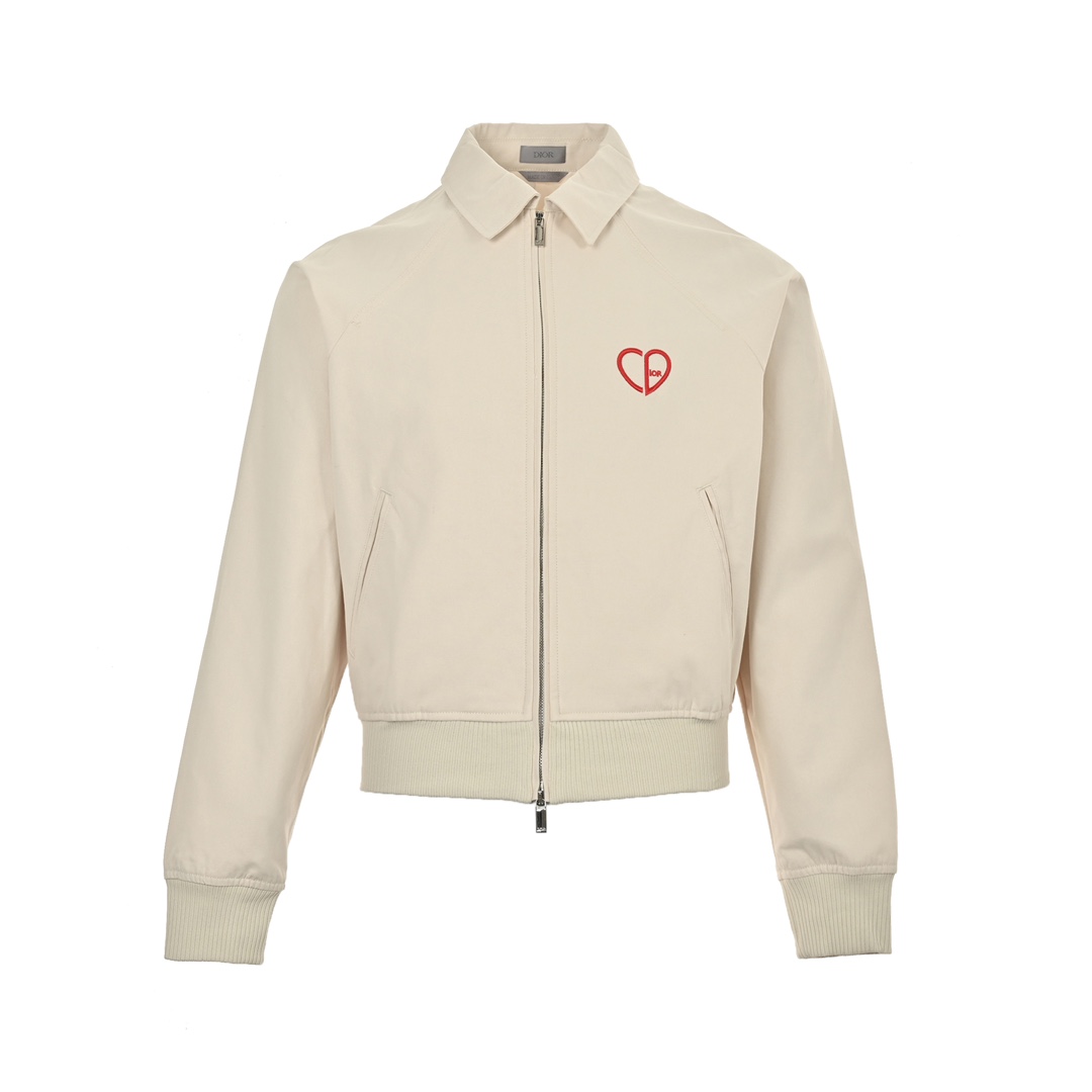 Dior 24Fw embroidered heart cropped jacket